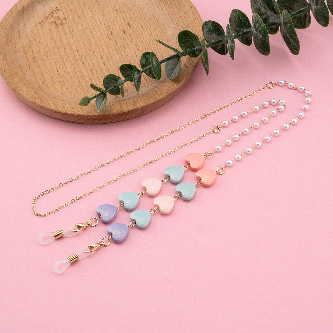 Decorative Heart-Shaped Eyewear Chain Bowlift