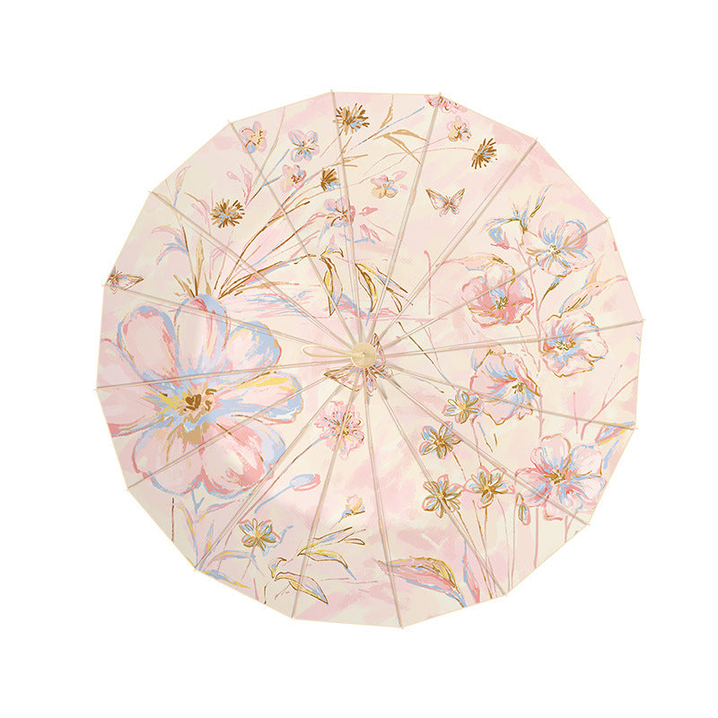 Ladies elegant and handy folding umbrella with floral design Bowlift