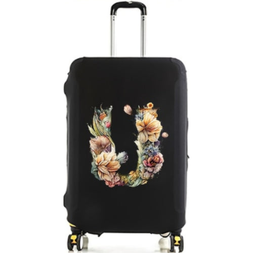 Women's Hard Shell Suitcase with Floral Initial Design Bowlift