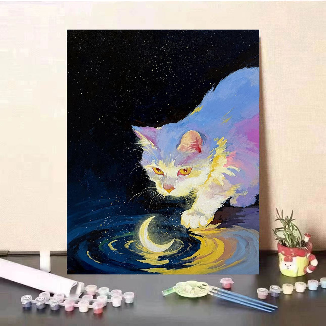 Cat-Themed Fantasy Wall Art Canvas Print Bowlift