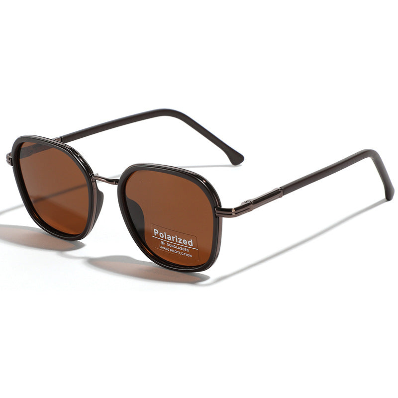 Women's geometric polarized sunglasses with stylish metal frame Bowlift