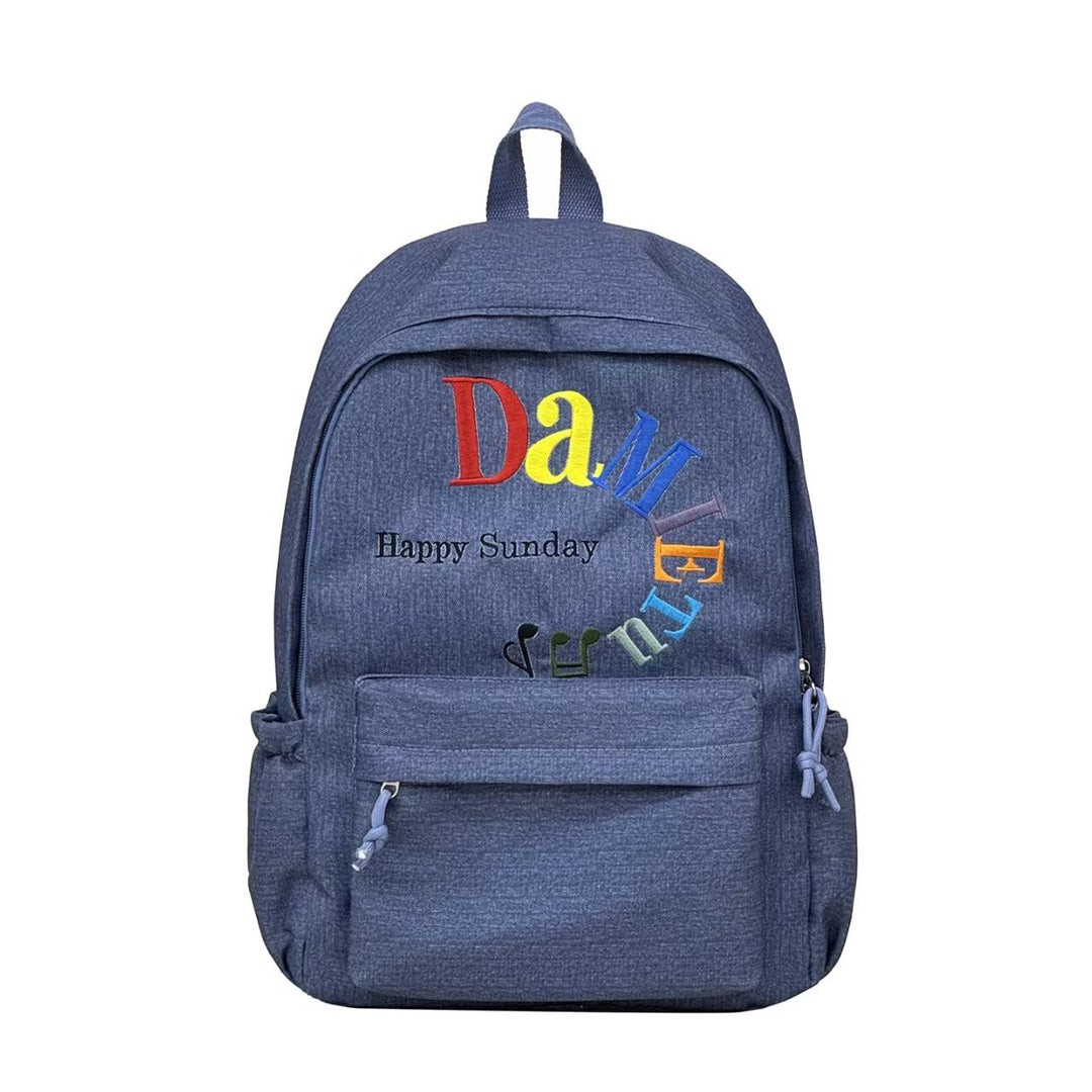 Colorful Embroidered Casual Backpack Bowlift