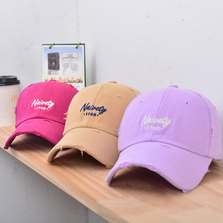 Men's Distressed Vintage Cotton Baseball Cap Bowlift