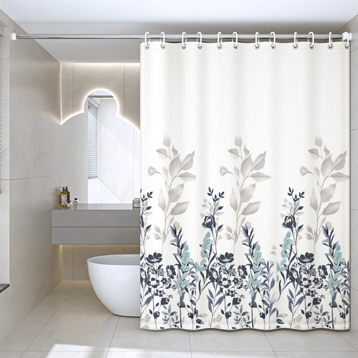 Women's Floral Design Shower Curtain Bowlift
