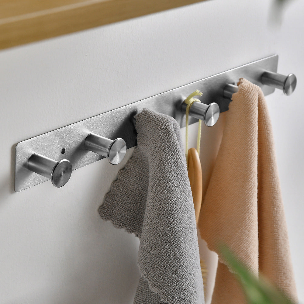Wall-mounted stainless steel coat rack with five hooks Bowlift