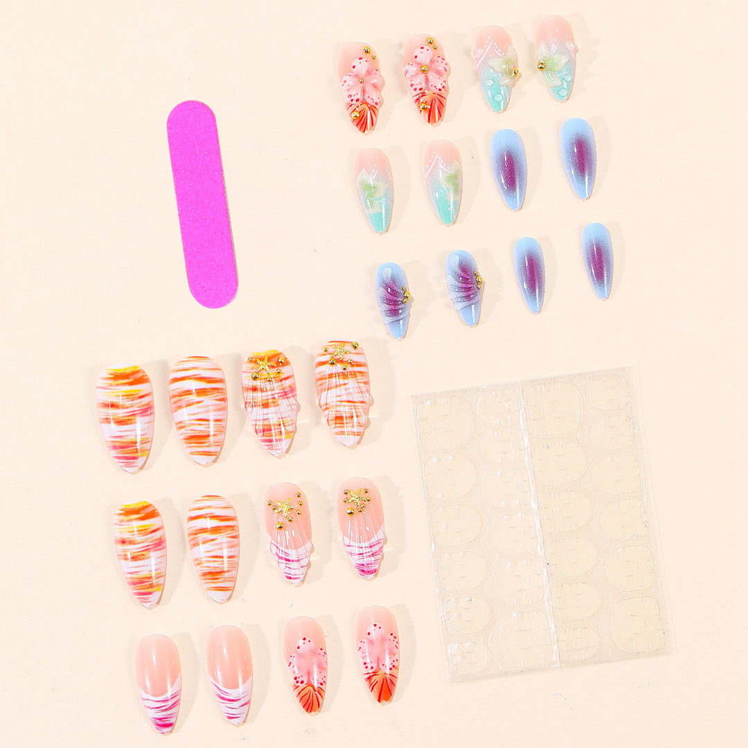 Decorative Floral 3D Acrylic Nail Art Design Bowlift