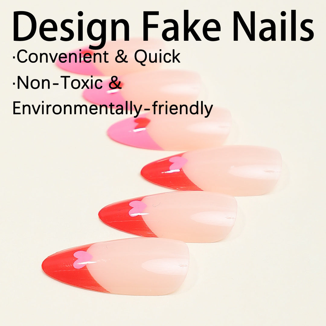 Nail art set with heart design Bowlift