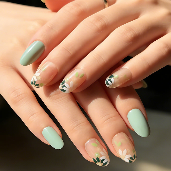 Press-On Floral Nail Art Set Bowlift
