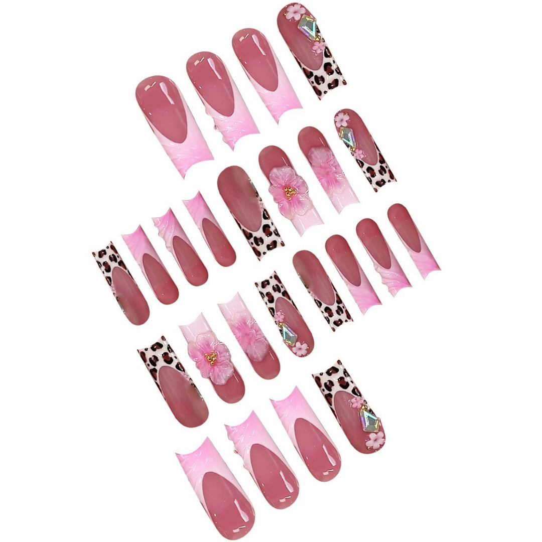 Artistic Floral Accent Press-On Nails Bowlift
