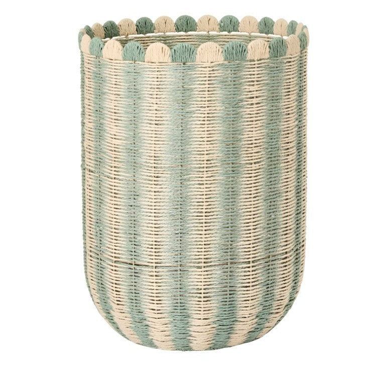 Handwoven storage basket with wave edge Bowlift