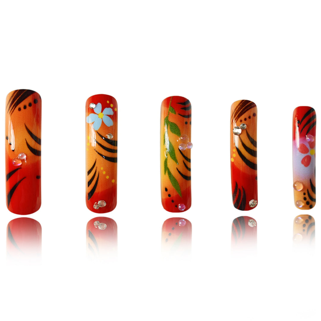 Artistic Floral and Ombre Press-On Nails Bowlift