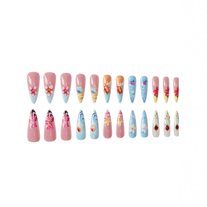 Artistic Sea-Themed Nail Art Bowlift