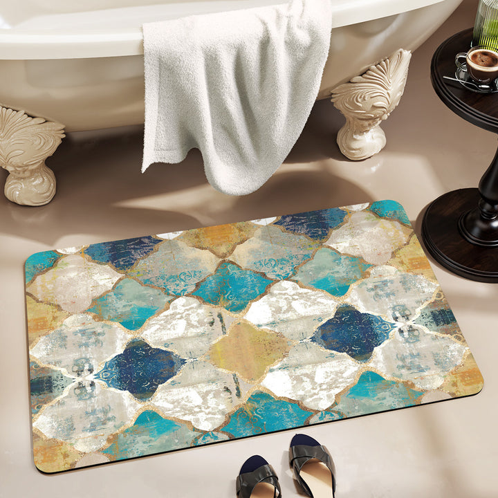 Stylish Geometric Pattern Bathroom Mat Bowlift