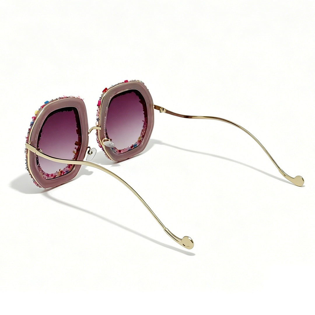 Ladies creative designer sunglasses with colorful jewelry frame Bowlift