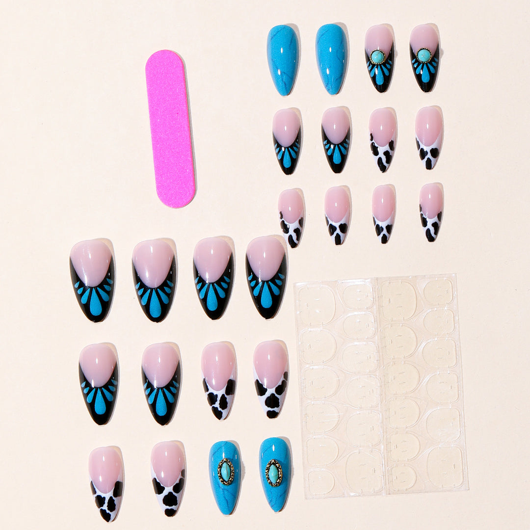 Artistic Stiletto Nail Art Extensions with 3D Accents Bowlift