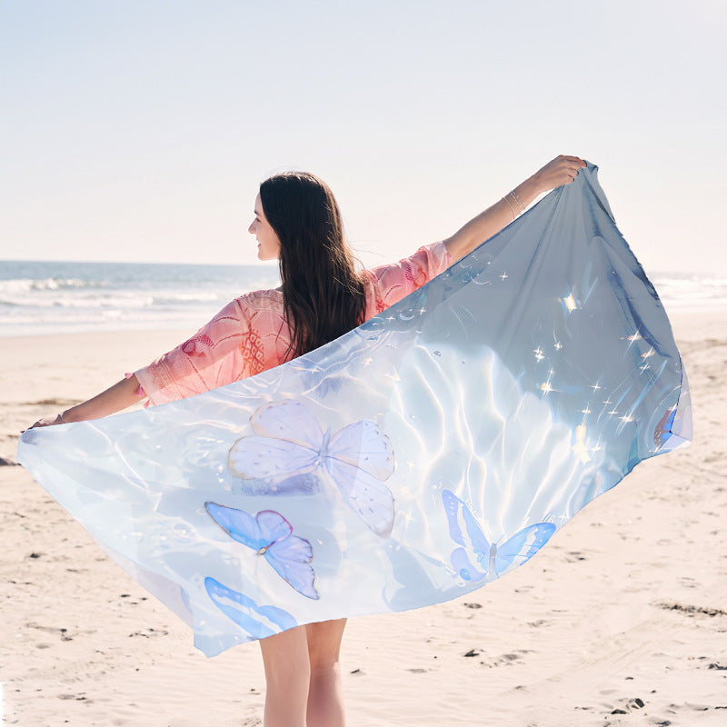 Light beach towel with creative jellyfish motif Bowlift