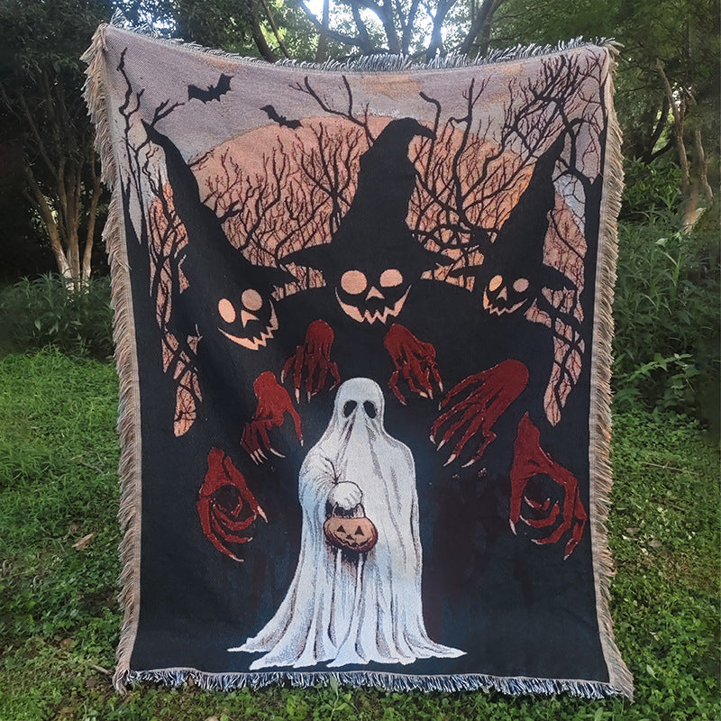 Halloween-Themed Tapestry Blanket