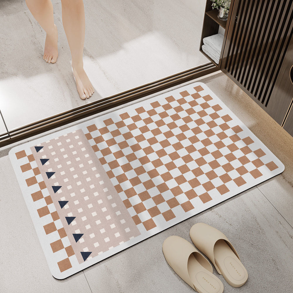 Plush Geometric Bath Mat Bowlift