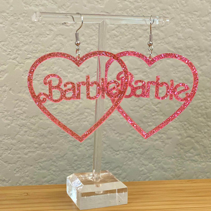 Heart-Shaped Glitter Earrings Bowlift