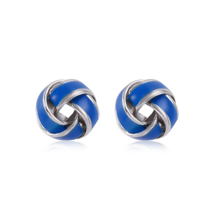 Women's star-shaped enamel earrings with USA flag motif and gold-plated fish Bowlift