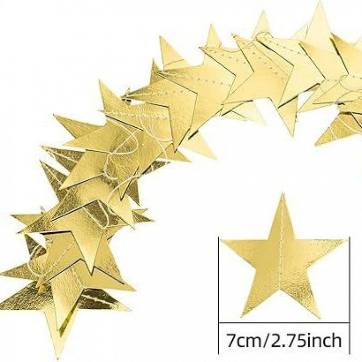 Unisex nan hanging star garlands made of metallic paper for party decoration and photo background Bowlift