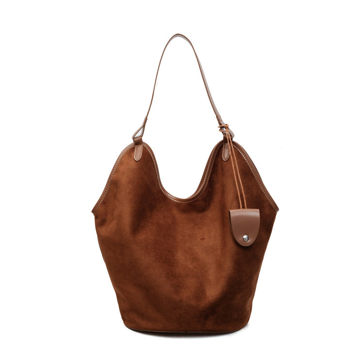 Suede Chic Slouchy Tote Bag Bowlift