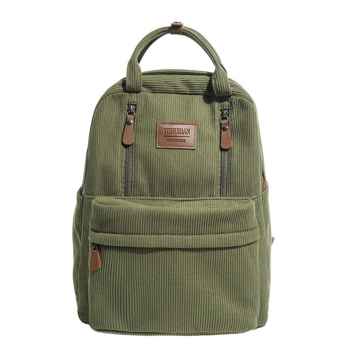 Corduroy Textured School Backpack Bowlift