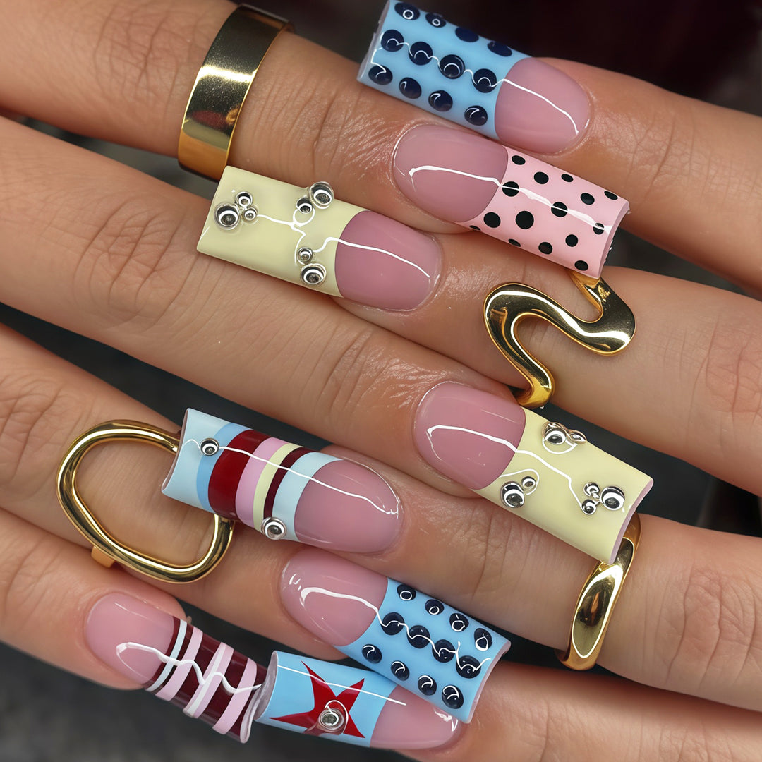 Abstract Design Press-On Nail Art Tips Bowlift