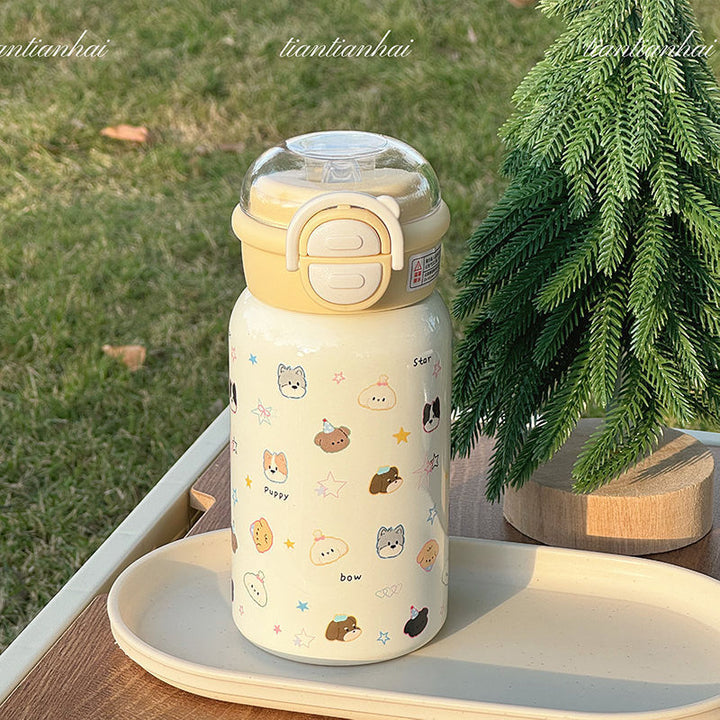 Ladies water bottle with cute animal motifs and safe closure system Bowlift