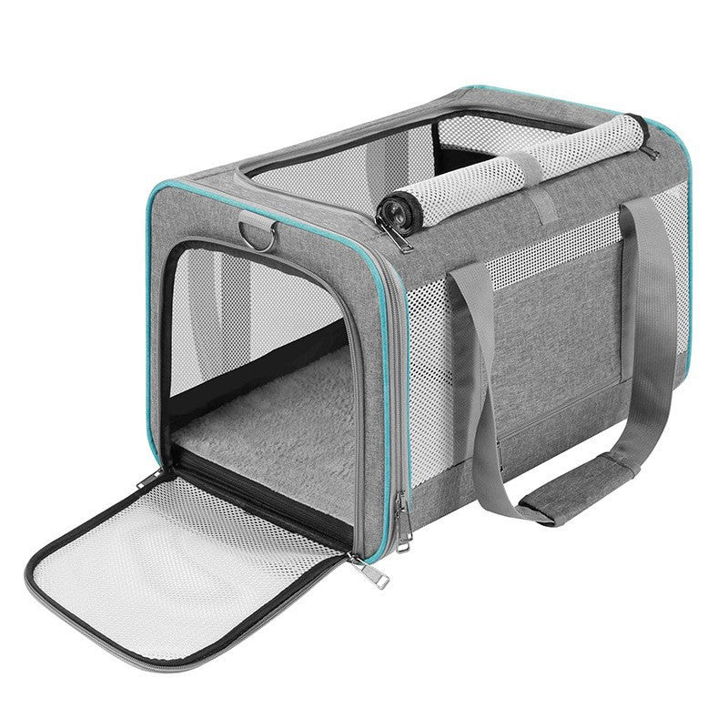 Portable Pet Travel Bag with Breathable Mesh Bowlift