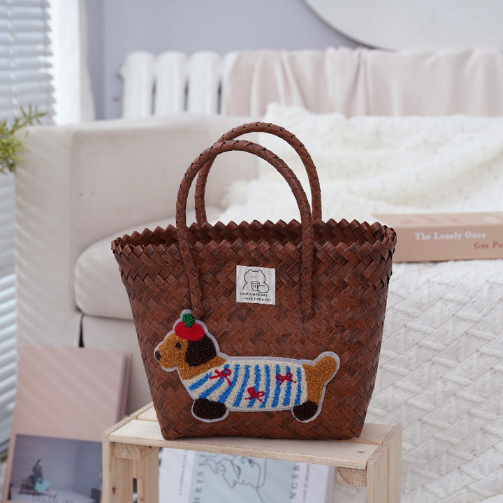 Handcrafted Basket Bag Made of High-Quality Material Bowlift
