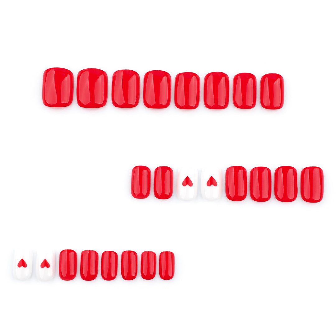Heart-Embellished Premium Press-On Nail Set Bowlift