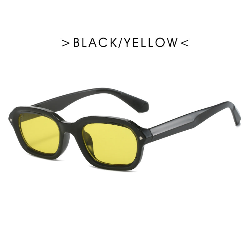 Ladies trendy rectangular sunglasses with completely transparent frame and UV protection Bowlift