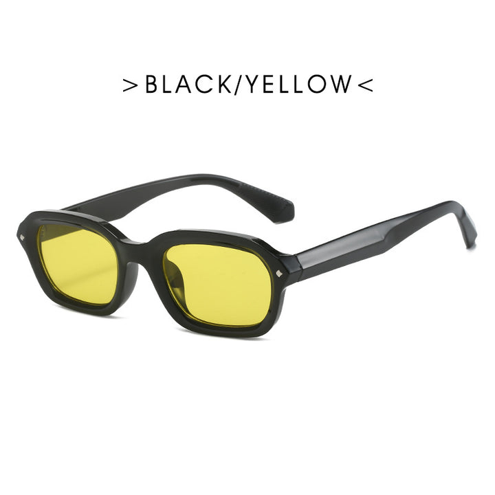 Ladies trendy rectangular sunglasses with completely transparent frame and UV protection Bowlift