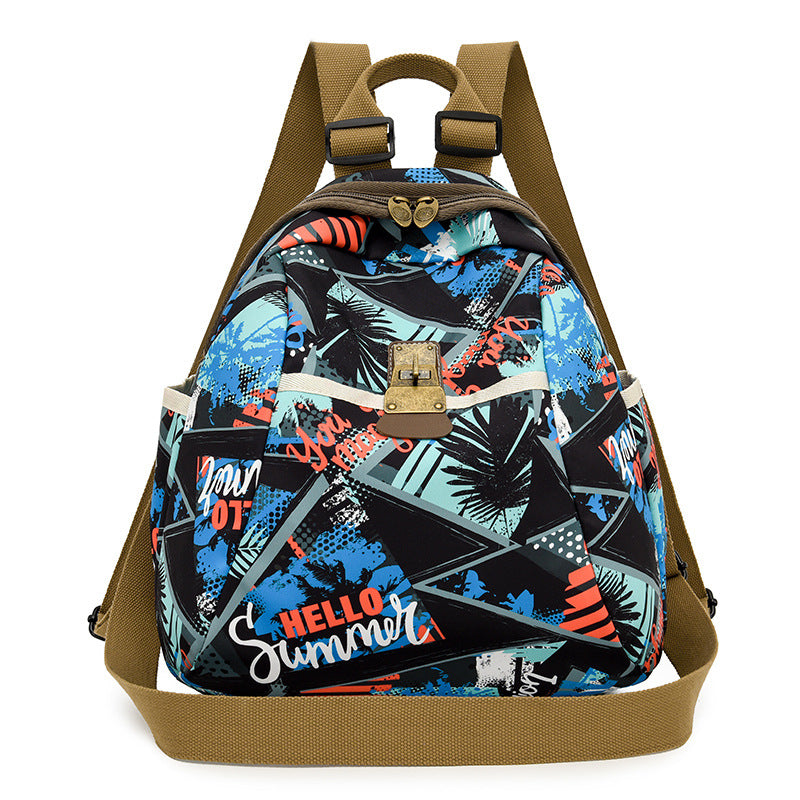 Trendy Graphic Print Backpack Bowlift