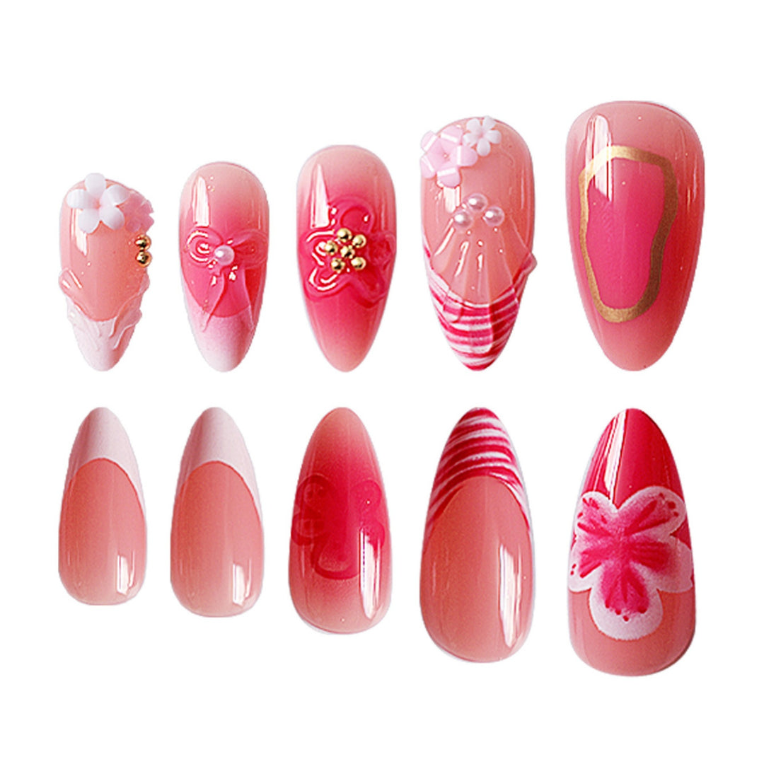 Floral Elegance Nail Art Extensions Bowlift
