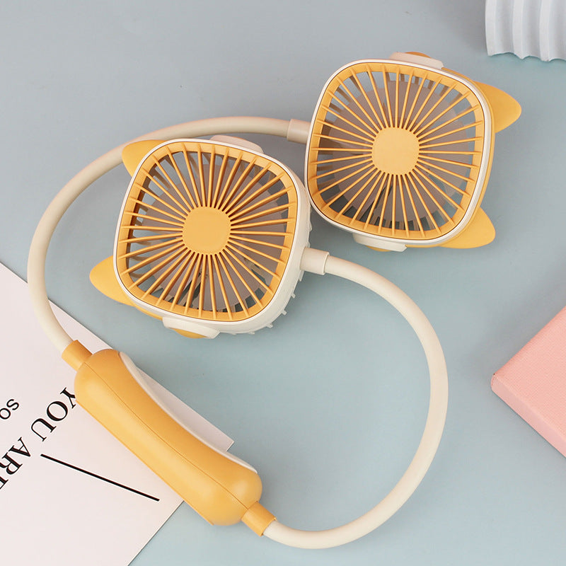 Ladies wearable neck fan with dual design Bowlift