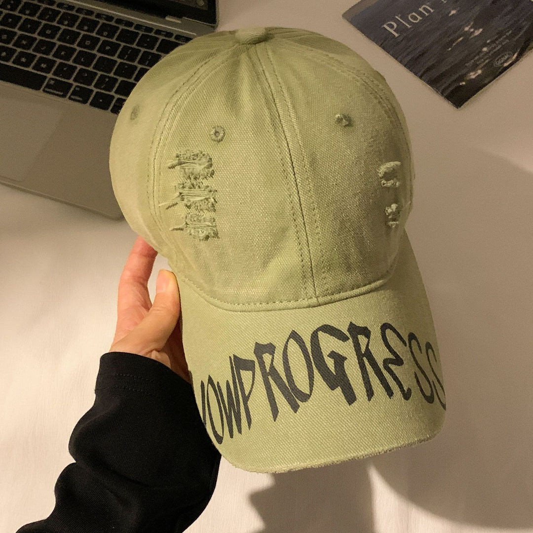 Women's Distressed Cotton Baseball Cap Bowlift 1784188446