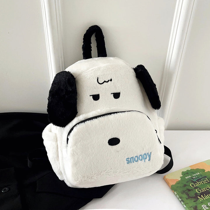 Plush Dog-Themed Mini Backpack