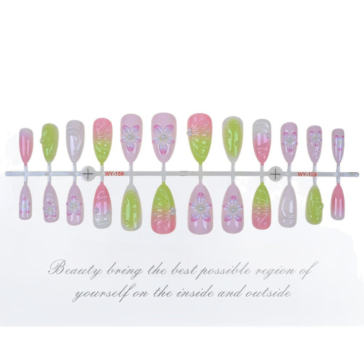Decorative Floral Artisan Press-On Nails Bowlift