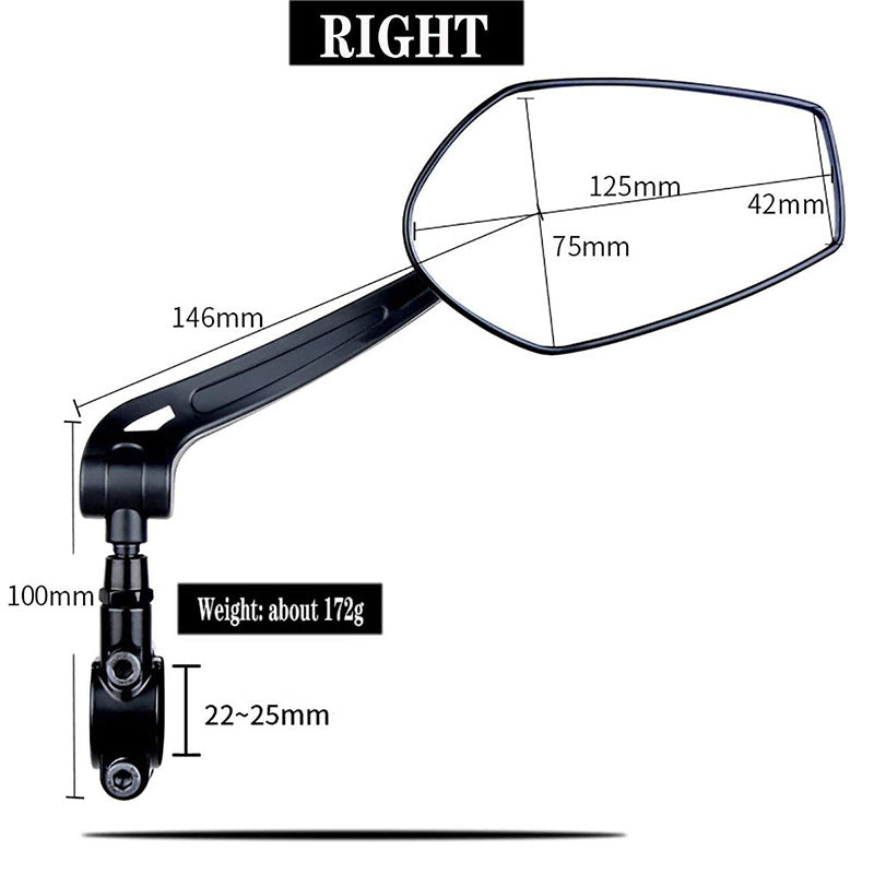 Adjustable Universal Bicycle Side Mirror Bowlift