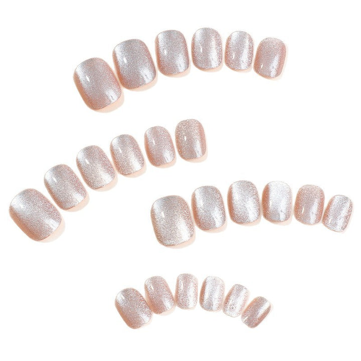 Glittery Short Square Press-On Nails Bowlift