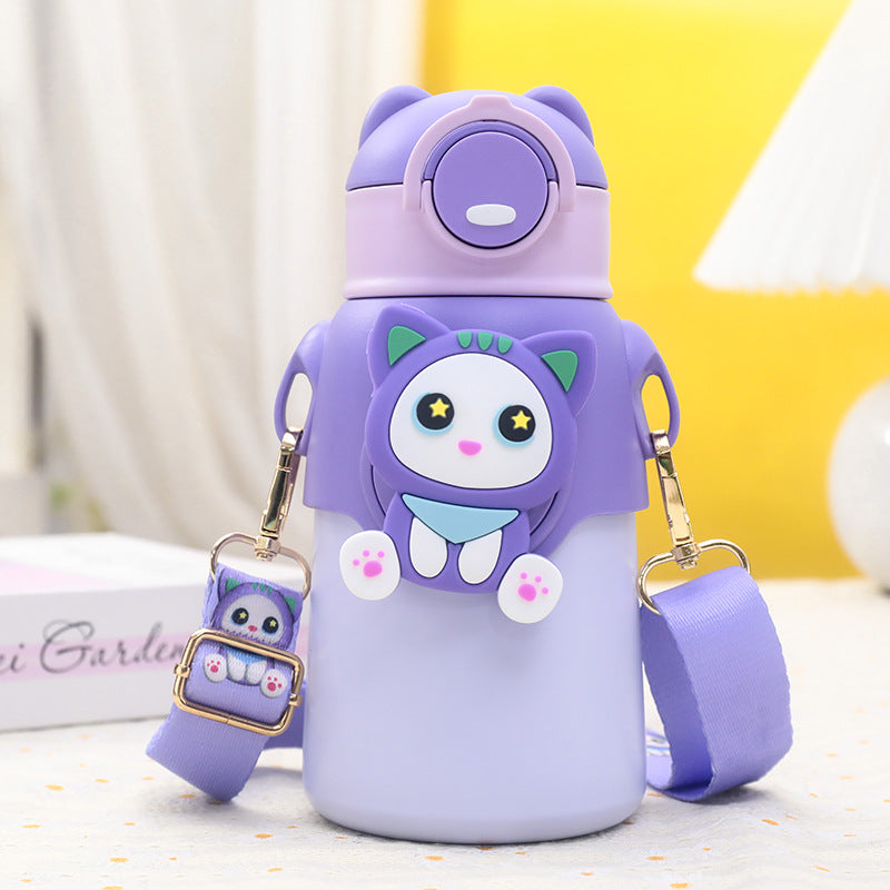 Creative water bottle with practical carrying strap Bowlift