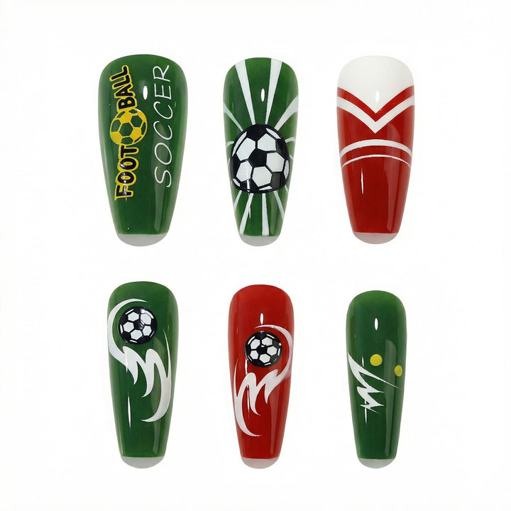 Sporty nail art in football style Bowlift