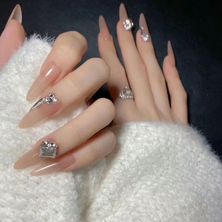 Artificial nail set with elegant tips and crystal accents Bowlift
