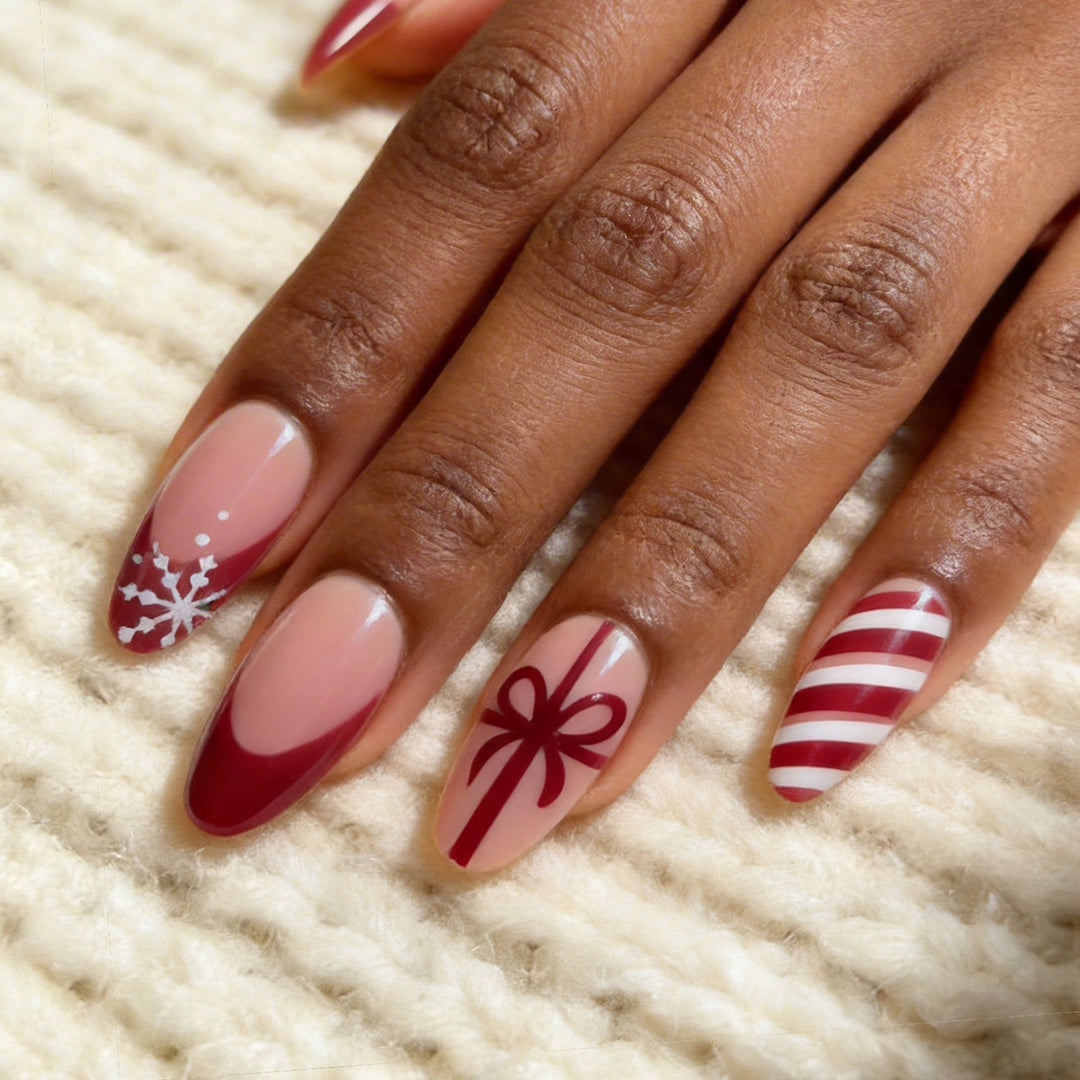Festive Themed Stiletto Nail Art Extensions Bowlift