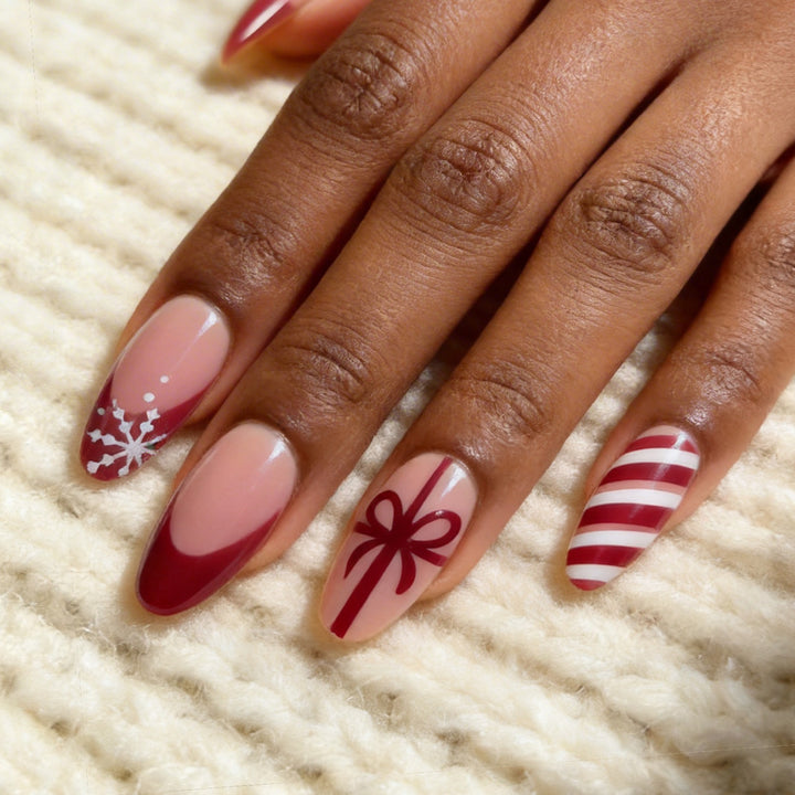 Festive Themed Stiletto Nail Art Extensions Bowlift