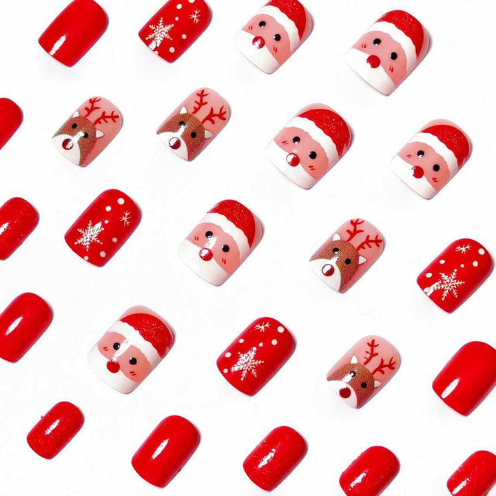 Festive 3D Reindeer and Santa Nail Art Bowlift