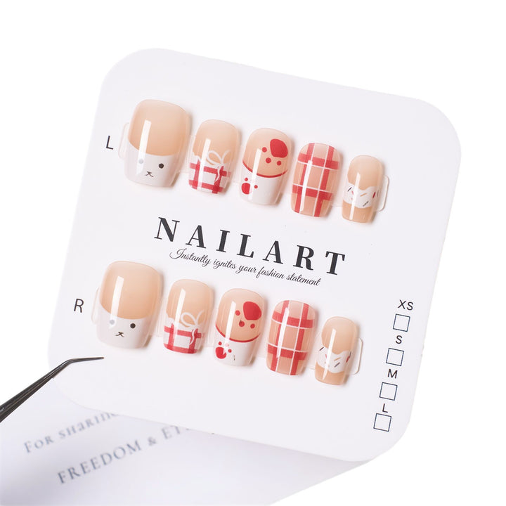 Cute Character-Inspired Press-On Nail Set Bowlift