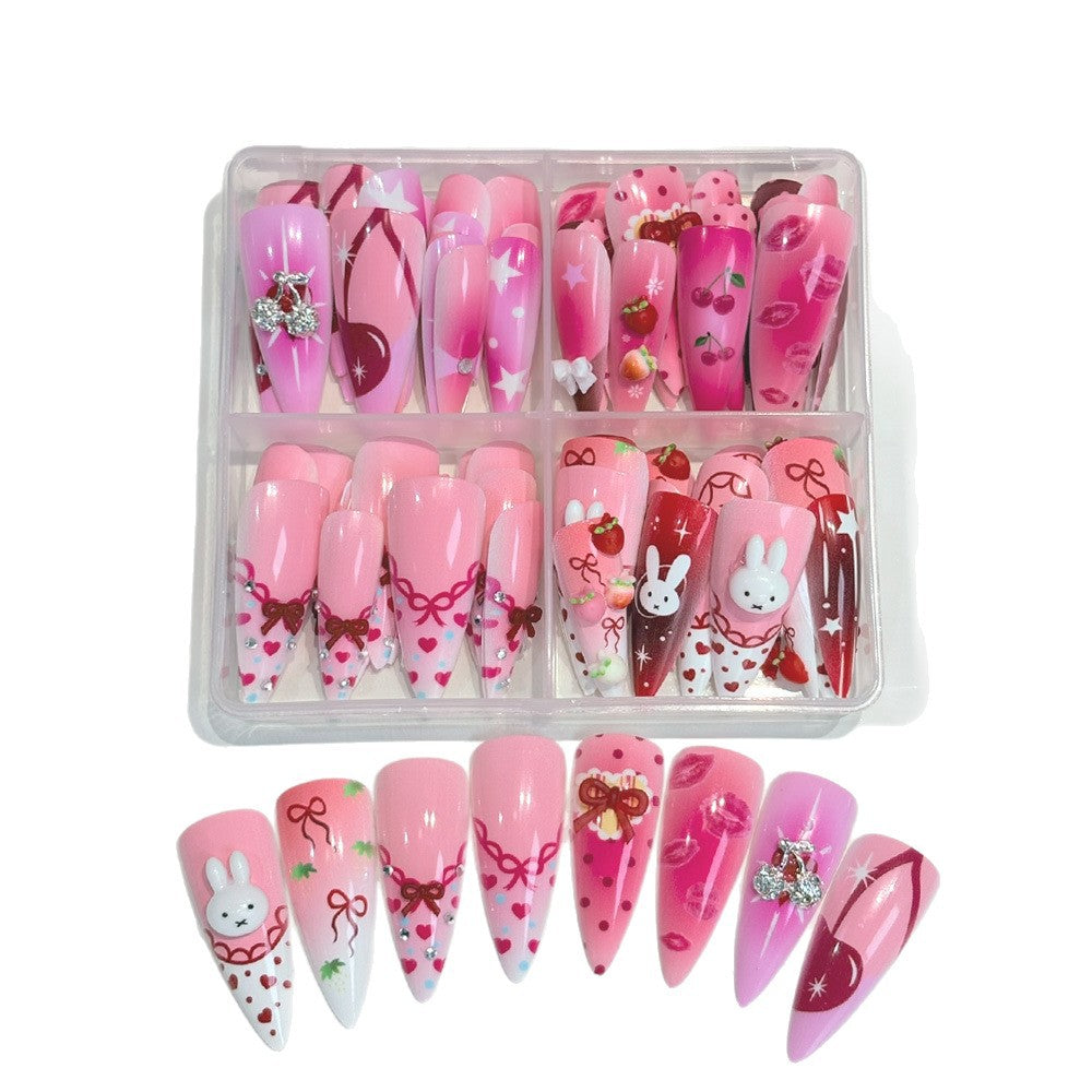 Decorative Press-On Nail Art Set with Cartoon Themes Bowlift